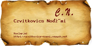 Czvitkovics Noémi névjegykártya